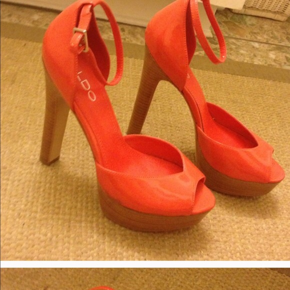 Aldo peep toe ankle strap heels sandals - Picture 2 of 4